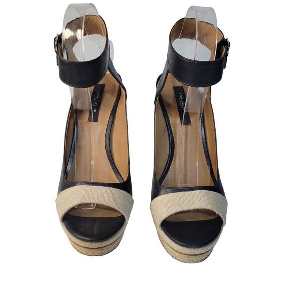 Ann Taylor Espadrille Blue Leather Heels (Size 8.5M) - Picture 8 of 8